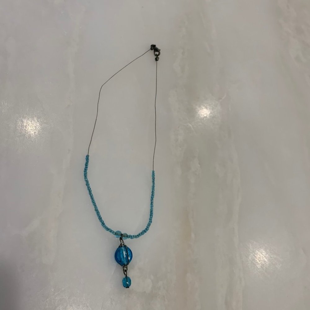 Aqua Beaded Necklace